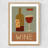 Mid-Century Wine Medium Oak Frame