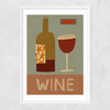 Mid-Century Wine Narrow White Frame