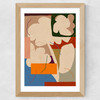 Abstract Flower Wide Oak Frame