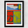 Landscape And Flower Wide Black Frame