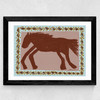 Abstract Horse Wide Black Frame