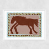 Abstract Horse Narrow White Frame