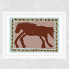 Abstract Horse Wide White Frame