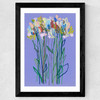 Lilac Flowers Wide Black Frame