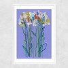 Lilac Flowers Narrow White Frame