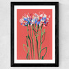 Coral Flowers Wide Black Frame