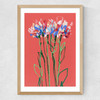 Coral Flowers Medium Oak Frame
