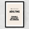 Adulting (Cream) Medium Black Frame