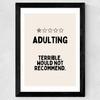 Adulting (Cream) Wide Black Frame