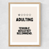 Adulting (Cream) Medium Oak Frame