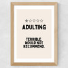 Adulting (Cream) Wide Oak Frame