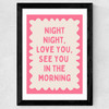 Night Night Watermelon Wide Black Frame