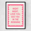 Night Night Watermelon Narrow Black Frame