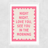 Night Night Watermelon Narrow White Frame