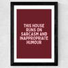 This House (Plum) Wide Black Frame