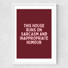 This House (Plum) Medium White Frame