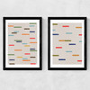 Floating Sripes Diptych Medium Black Frame