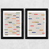 Floating Sripes Diptych Wide Black Frame