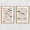 Floating Sripes Diptych Medium Oak Frame