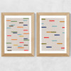 Floating Sripes Diptych Wide Oak Frame