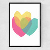 Bright Hearts Narrow Black Frame