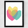 Bright Hearts Wide Black Frame