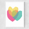 Bright Hearts Medium White Frame