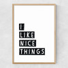 I Like Nice Things Narrow Oak Frame