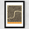 London Map b/w by Jazzberry Blue Wide Black Frame