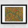 Paris Street Map by Jazzberry Blue Wide Black Frame