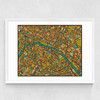 Paris Street Map by Jazzberry Blue Medium White Frame