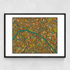 Paris Street Map by Jazzberry Blue Narrow Black Frame