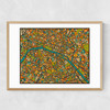 Paris Street Map by Jazzberry Blue Narrow Oak Frame
