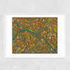 Paris Street Map by Jazzberry Blue Narrow White Frame