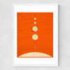 Solar System (orange) by Jazzberry Blue Medium White Frame