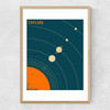 Solar System (blue) by Jazzberry Blue Narrow Oak Frame