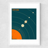 Solar System (blue) by Jazzberry Blue Medium White Frame