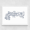 Thames Map Medium White Frame