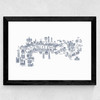 Thames Map Wide Black Frame