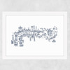 Thames Map Wide White Frame