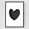 Black Heart Narrow Black Frame