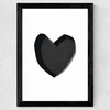 Black Heart Wide Black Frame