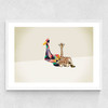 Giraffe - Walking Shadows Medium White Frame