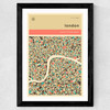 London Streetguide (Orange) Wide Black Frame