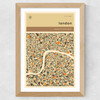 London Streetguide by Jazzberry Blue Wide Oak Frame