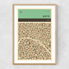 Paris Streetguide by Jazzberry Blue Narrow Oak Frame