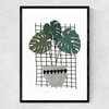 Monstera Narrow Black Frame