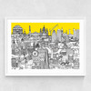 London Jungle Art Print Medium White Frame
