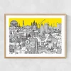 London Jungle Art Print Narrow Oak Frame