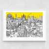London Jungle Art Print Medium White Frame